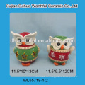 Ornamentos de cerámica personalizados del buho con la luz llevada / tealight
